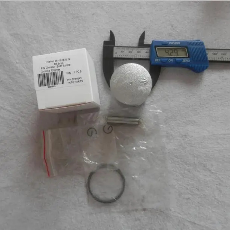 PISTON KIT 43MM FOR CHINESE 1E43F 2T MOTORS / ENGINES CYLINDER HEAD BLOCK KOBLEN W/ RINGS CLIPS PIN