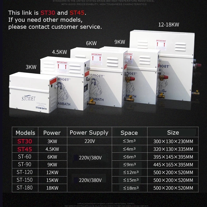 3KW Sauna Machine Steam Generator Home Steam room machine Wet Stream Furnace Commercial Sauna Equip