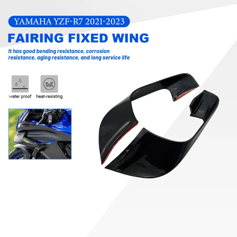 Motorcycle Aerodynamic Winglets For YAMAHA R7 YZF R7 YZFR7 R7 2021 2022 2023 Fixed Wind Wing Black