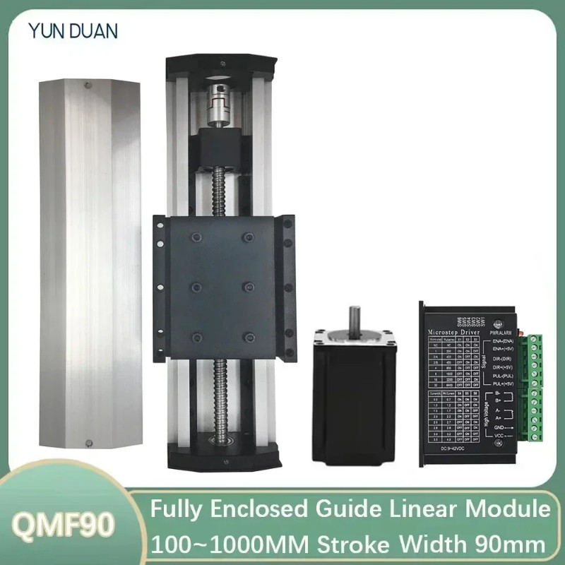90mm Wide Linear Rail Stage Fully Enclosed Motorized Ball Screw Sliding Table SFU1605/SFU1610 XYZ A