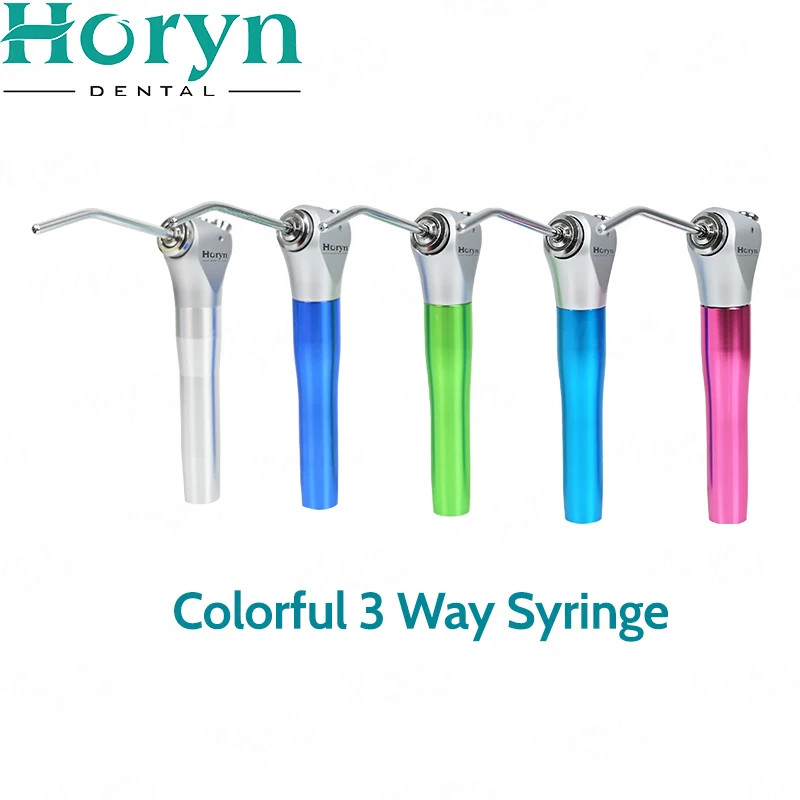 Dental Air Water Spray Triple 3 Way Syringe Handpiece + 2 Nozzles Tips Tubes For Air Triple Syringe