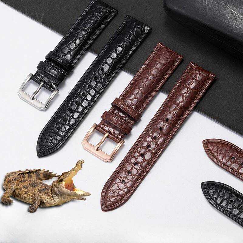 C Crocodile Skin Watch Strap Genuine Leather Men Women Needle Buckle For Mido Longines Famous Maste