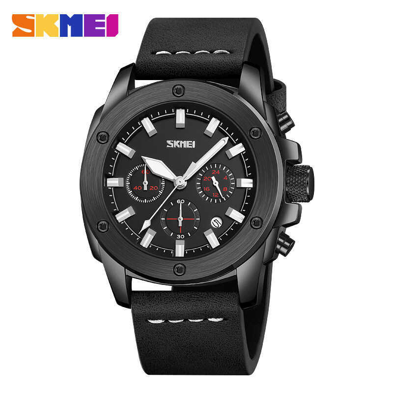SKMEI Moment Beauty Classic Multi-Dial Fashion Men Quartz Watch Date Chronograph Belt Mens Watch Who