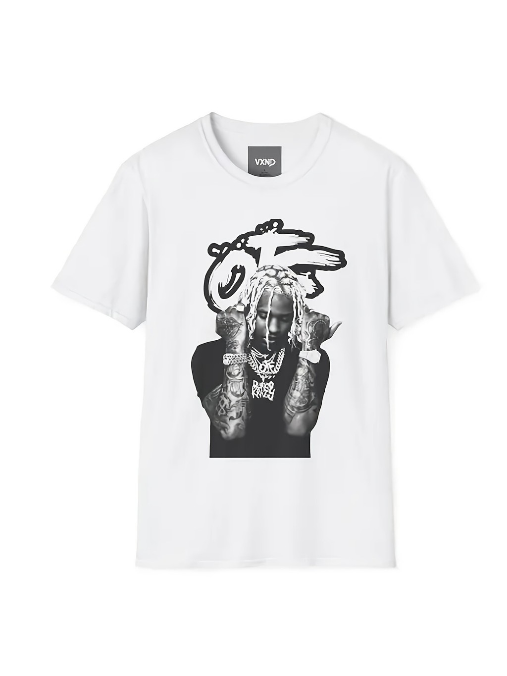 เสื้อยืด Lil Dork OTF VXND นุ่มและระบายอากาศแขนสั้นคอลูกเรือ พร้อมลายพิมพ์ถ่ายเทความร้อน เพอร์เฟคสำห