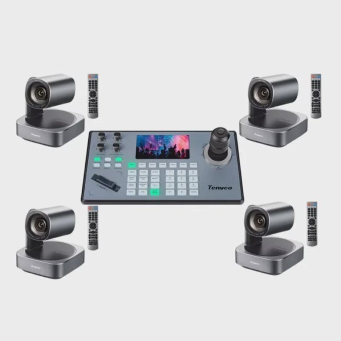 Live Streaming  10X Zoom PTZ Conferencing  And IP PoE Controller With 4D Joystick Keyboard