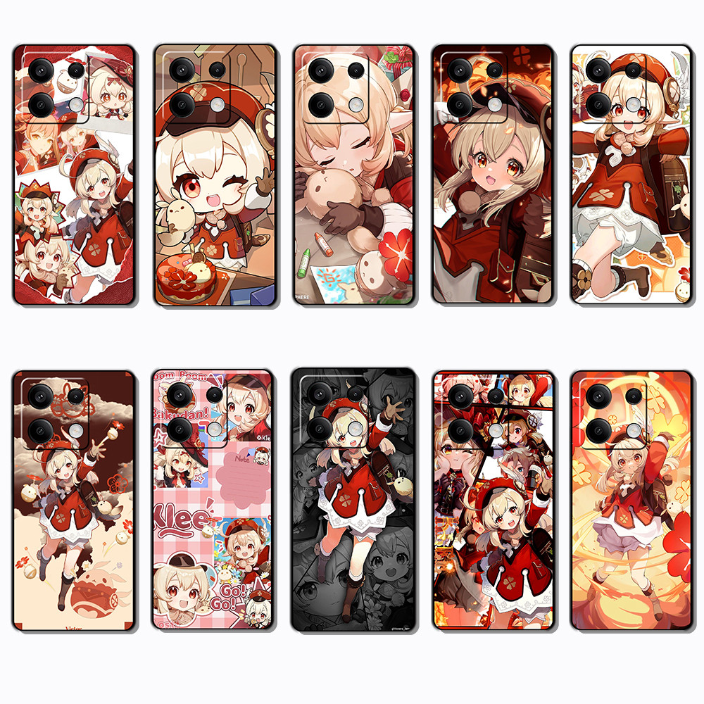 สําหรับ Xiaomi POCO X6 M6 F6 Pro Redmi Turbo 4 Pro Klee เคส TPU สีดํานุ่ม