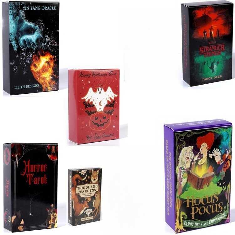 Rir tarot การ์ดภาษาอังกฤษเต็มรูปแบบ yin yang Oracle Card สยองขวัญไพ่ทาโรต์