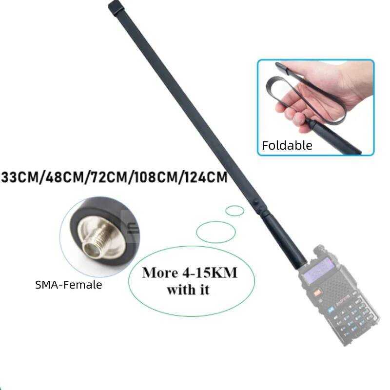 ▥ Uv-K5 พับ Sma-F VHF UHF Uv-5R Uv-82 Uv-25M เสาอากาศเครื่องส่งรับวิทยุ