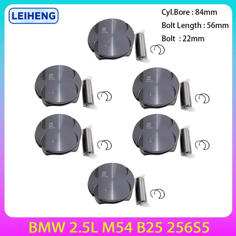 6Pcs Engine Parts Piston & Rings Set FIt for BMW 3 5 X3 Z4 2.5L 2.5 L T E46 E39 E60 E61 Z4 E85 325i