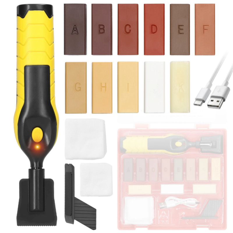 Handheld Melting Wax Tool Set Wood Floor DIY Repairing Tool Set Furniture Repairing Tool Set Scratc