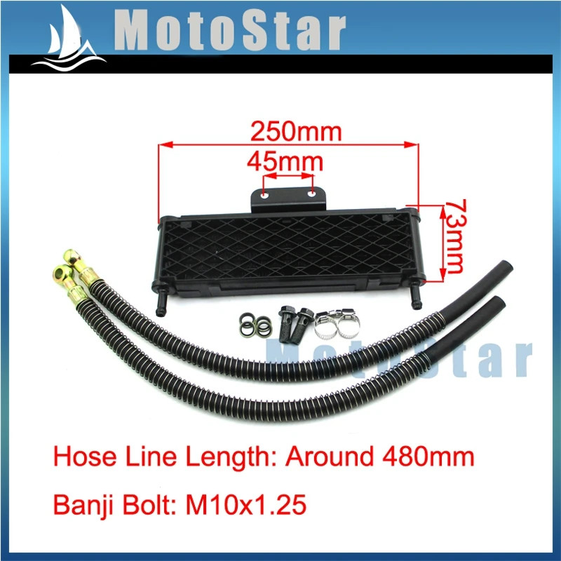 M10x1.25 High Flow Radiator Oil Cooler For 125cc 140cc 149cc Pit Dirt Bike SSR IMR YCF SDG Apollo
