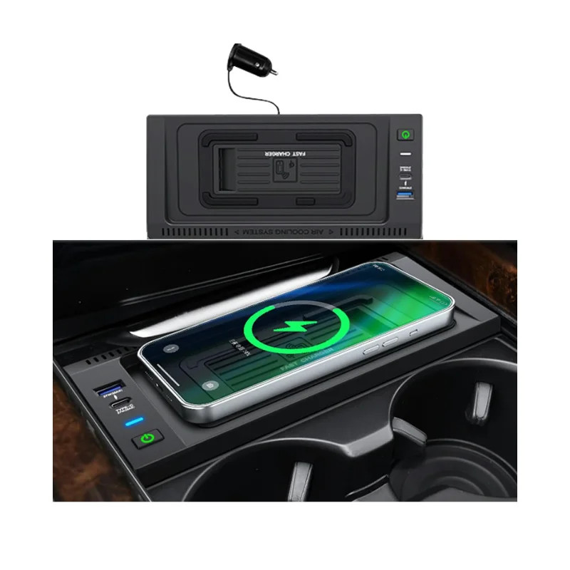 For BMW X5 X6 Wireless Car Charger 2013-2018 Center Console Accessory Panel 15W Qi Fast Charging US