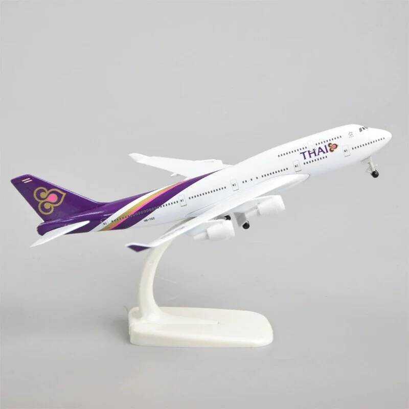 C 20Cm 747 Aircraft Model Toy Plan B747 Thai Airways Alloy Passenger Metal Scale Airplane Toys & La