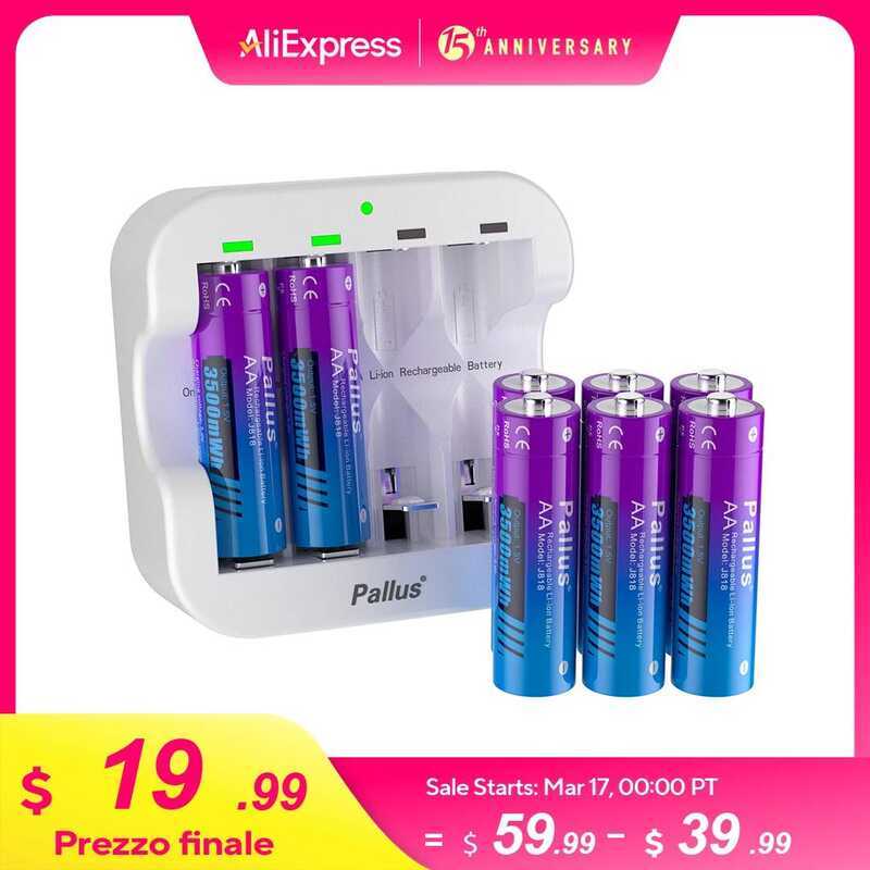 C Pallus AA 3A 3500Mwh 1.5V Li-Ion Rechargeable Battery ,Aa Lithium Battery, Manufacturers Direct S