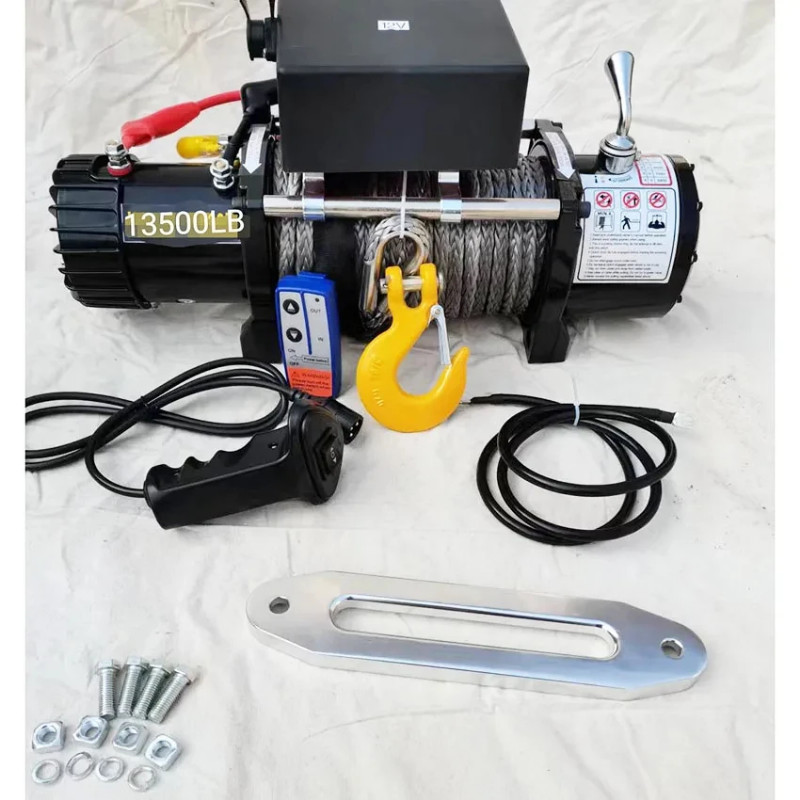 12000LBS/13500LBS 12V/24V Electric Winch With Remote Control for Car Trailer Ropes Towing Strap ATV