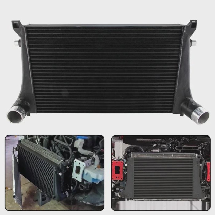 70MM Tuning Intercooler For VW MK7 GTI Golf R VAG 1.8T 2.0T 8V A3 S3 EA888 Skoda Superb 3V Black/Si