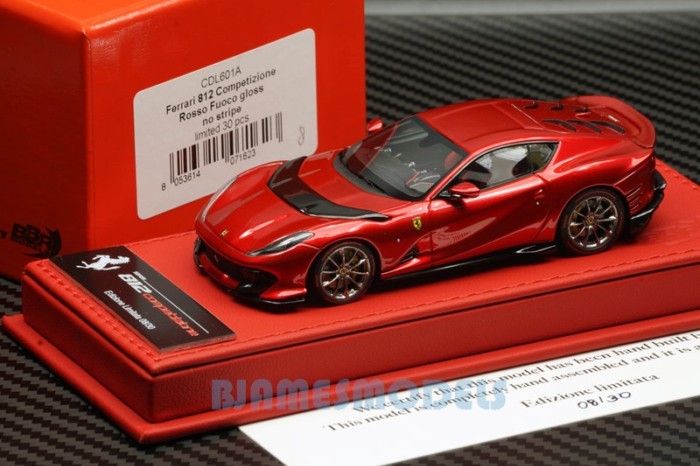 พร้อมส่ง BBR 1/43 CDL601A Ferrari 812C Volcanic Red Deluxe Red Leather Base
