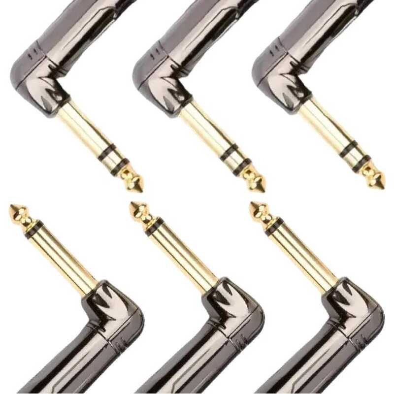 C 0 Degree Male Plug Mono/Stereo Guitar Wire Connector Audio Microphone Effects Mixer 6.35Mm Adapte