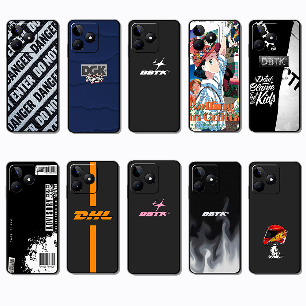 Realme C51S C67 C68 C63 C61 P1 หมายเหตุ 50 dbtk สีดําชายแดนเคสโทรศัพท์ TPU | ยืดหยุ่น กันกระแทก & ไม