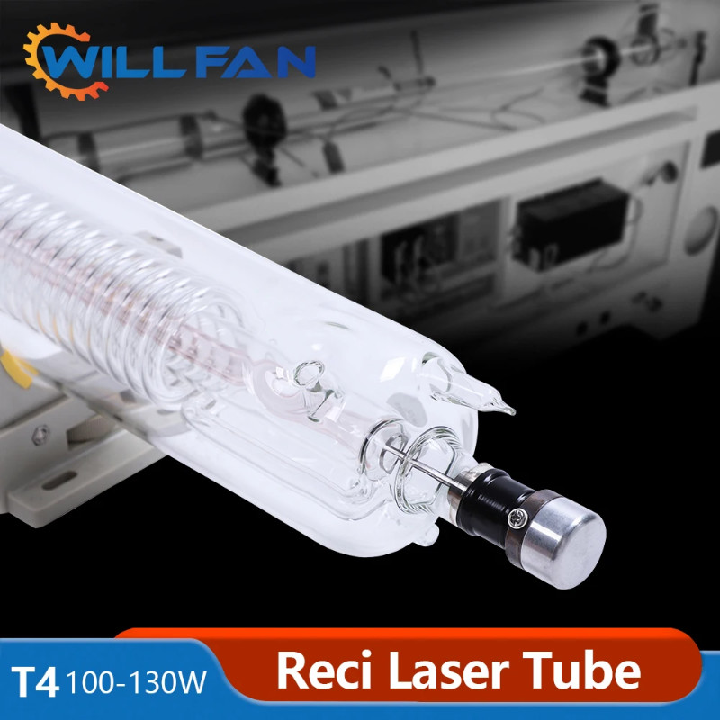 Will Fan Reci T4  100W 130W Co2 Laser Tube Diameter 65mm For Cut MDF Wood Acrylic Russia Free Shipp