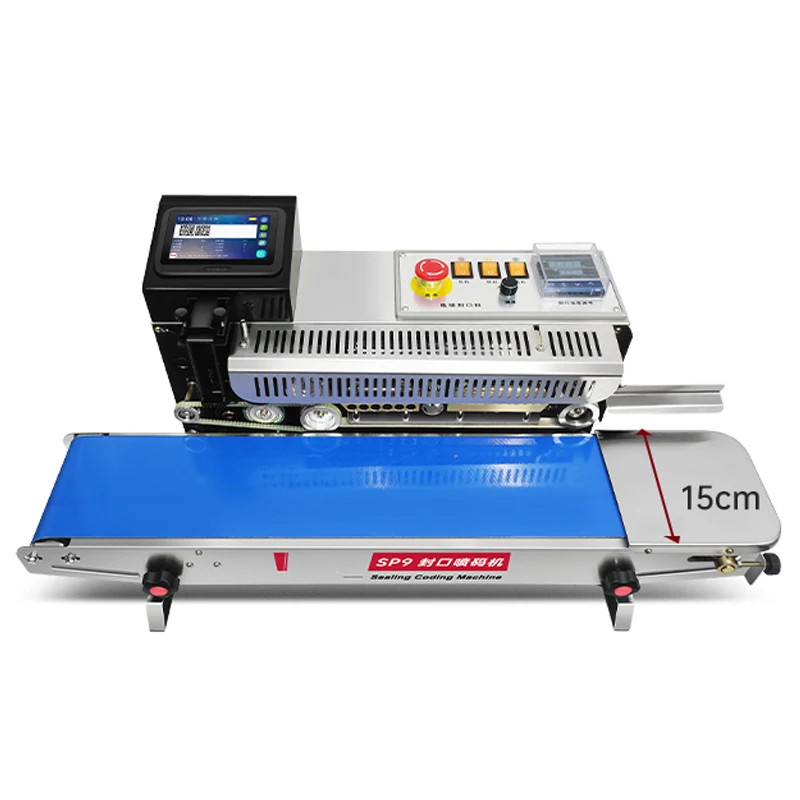 SP9 Sealing Machine With Coding Inkjet Printer For Expiry Date Barcode QR Code Vacuum Heat Sealer P