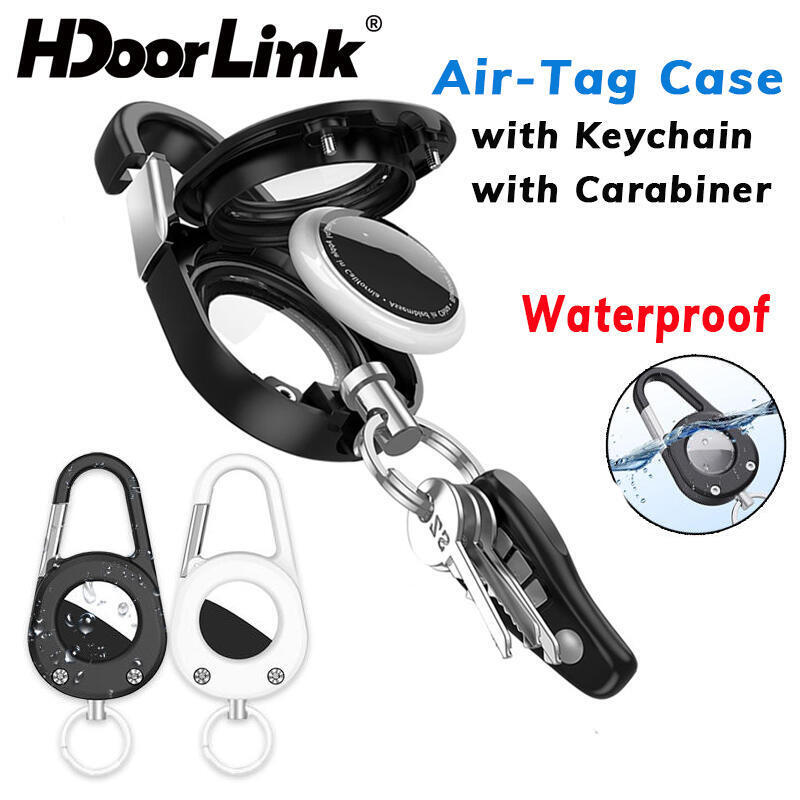 HdoorLink สําหรับ Air-Tag Tracker เคสกันน้ํา Anti-Scratch พร้อมพวงกุญแจ Carabiner เคสป้องกัน