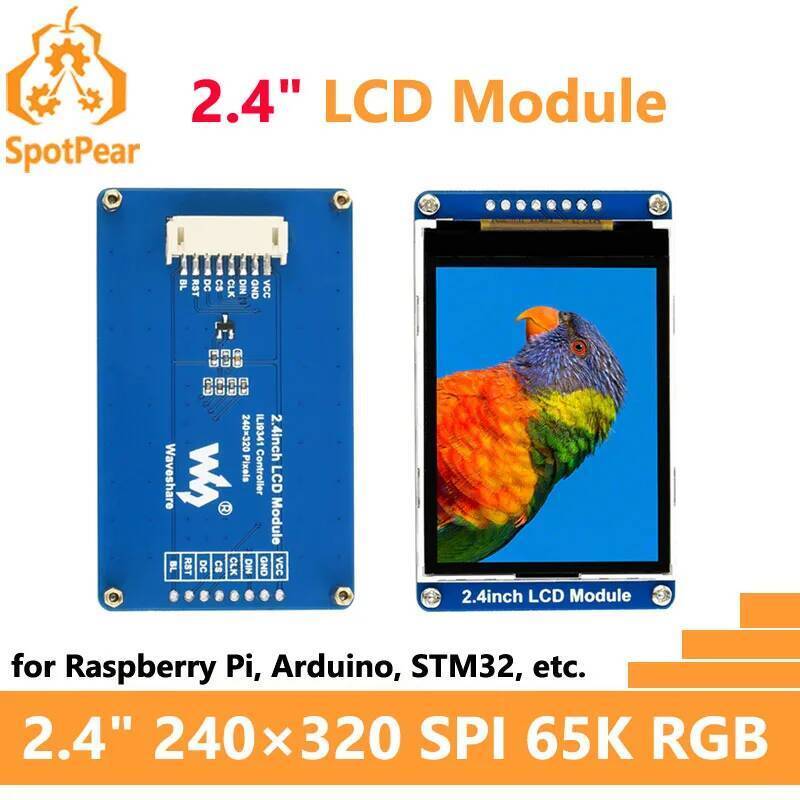 Waveshare 2.4 นิ้วโมดูลจอแสดงผล LCD 65K RGB 2.4 นิ้ว SPI 240320 สําหรับ Arduino / Raspberry Pi / STM