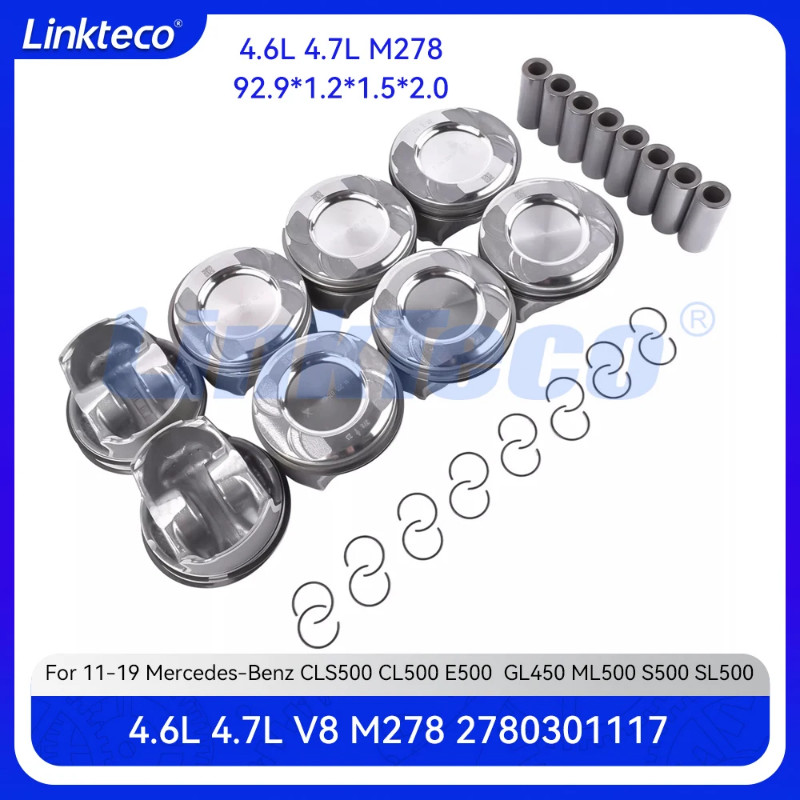 Engine 92.8mm Piston Ring Set Fit 4.6 4.7 T L V8 M278 For 11-19 Mercedes-Benz C218 W212 X166 W166 W