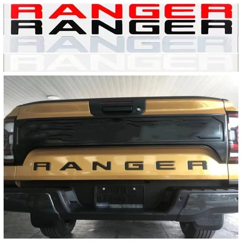 6 letters For Ford Ranger T9 2022-2024 Back Door Logo Letter 3D Emblem Original Size ABS