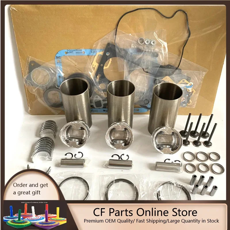 3TN78 3TN78L 3TN78-RJB Overhaul Rebuild Kit For Yanmar Engine Repair With Valve