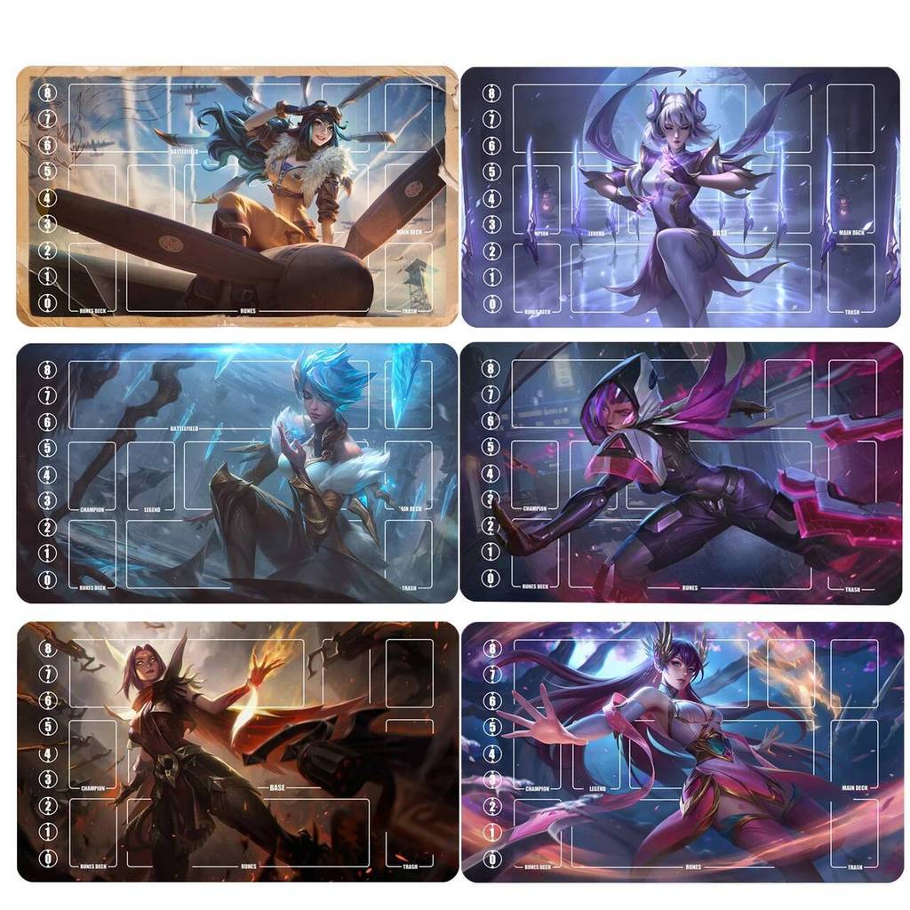 600x350 มม.Irelia Series ผู้เล่นเดี่ยวการ์ด Playmat เหมาะสําหรับ Riftbound The Blade Dancer ยาง Duel