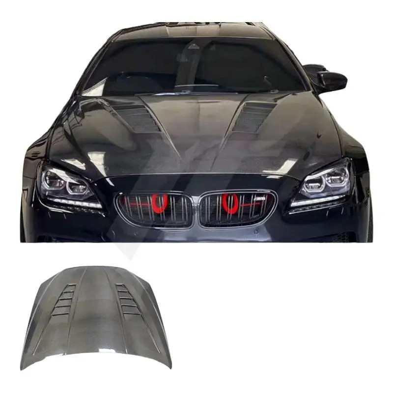 GT Style Real Carbon Fiber Bonnet Hood Vented for BMW M6 6 Series F06 F12 F1，100% tested well3，100%