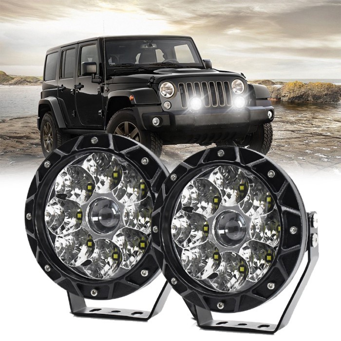 2x 5Inch 60W 12V 24V 6000K Waterproof Xenon Night Bar Lights Portable Spotlights Motorcycle Offroad