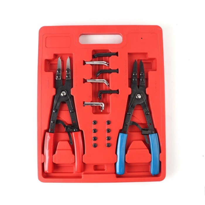 2-Piece Retaining Ring Pliers Set 10 inch Circlip Pliers Pliers Tool Set Terminal Circlip Case Colo