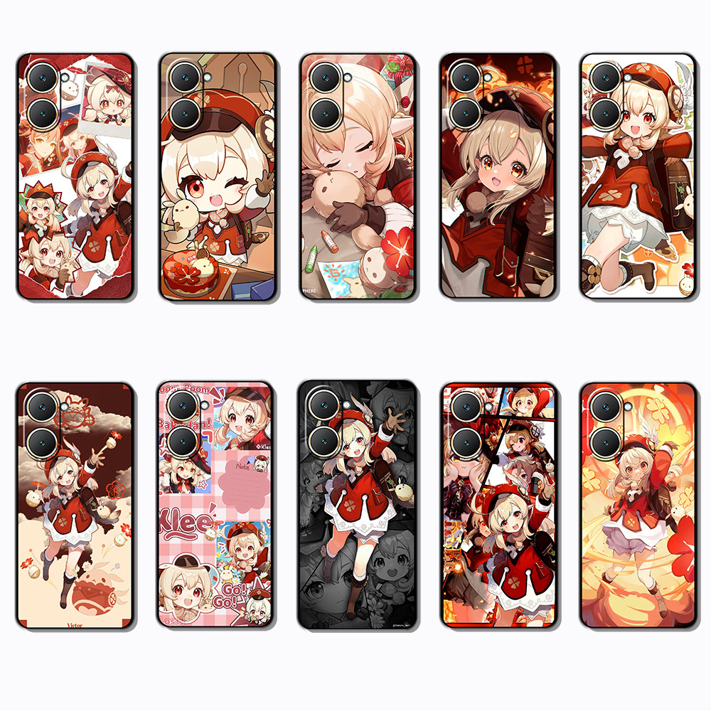 สําหรับ VIVO Y03 Y30T Y18 Y18S Y18E T3 Y37M Y19S Y28 V40 PRO Z9 lite Klee นุ่มสีดํา TPU กรณี