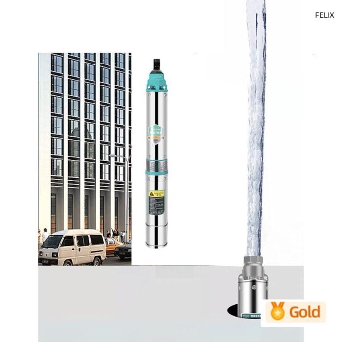 Stainless Steel Deep Well Pump 220V 370W Lift Maximum Flow 2M3/h Stainless Steel Submersible Pump 4