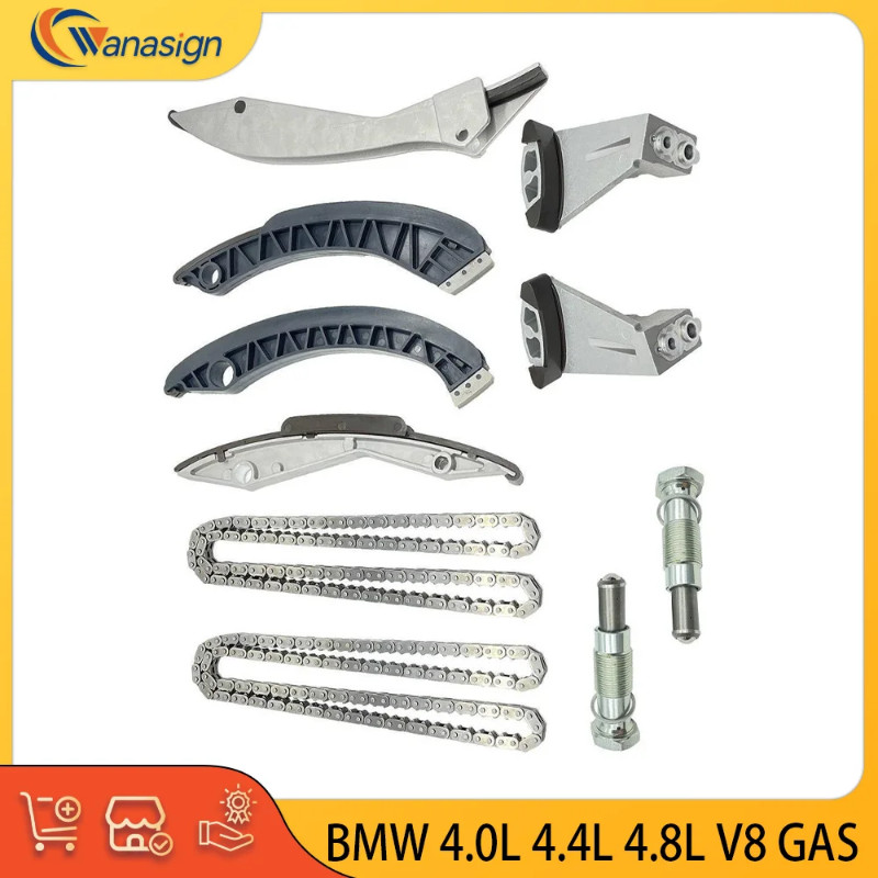 AUTO ENGINE PARTS Timing Chain Kit Fits Set For BMW 5 6 7 X5 4.0L 4.4L 4.8L V8 DOHC GAS N62B40A N62