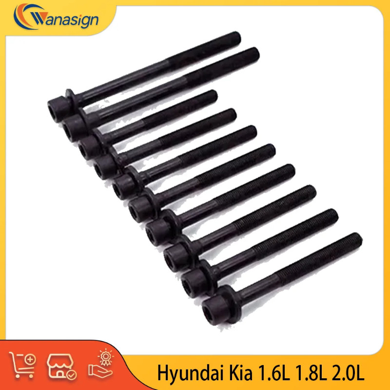 CYLINDER HEAD BOLTS SET FOR Hyundai KIA G4GR G4DF G4GF G4GC G4GC-G G4BB G4GB G4GM 1.6L 1.8L 2.0L L4