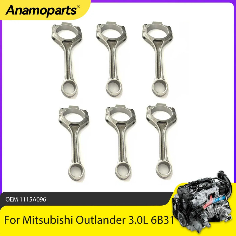 6pcs Engine Connecting Rod Set Con rod Fit 3.0 L 6B31 V6 GAS For Mitsubishi Outlander 3.0L CW6 GF4