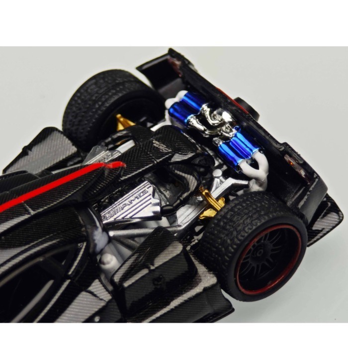 Fiber Run 1: 64 Pagani Zonda Cinque Hard Top Black Carbon Alloy Car Model North Exhibition Limited