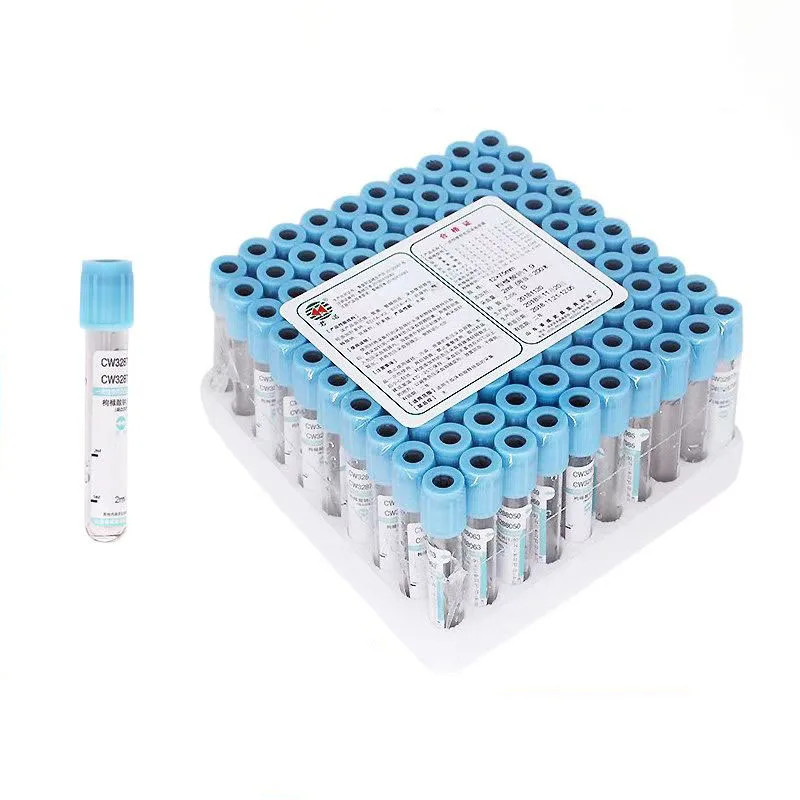 100 Pcs/box Vacuum Blood Collection TubesSodium Citrate/Sodium Citrate 1:9 Plastic Cap Anticoagulat