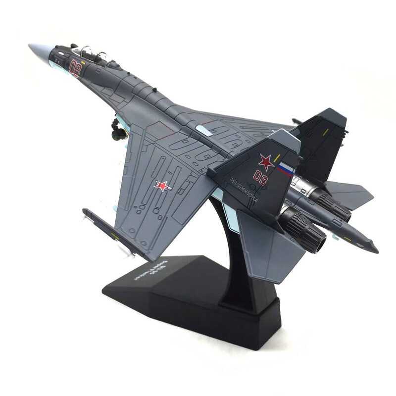 C 1/100 Scale Russian Su-35 Fighter Simulation Model Miniature Metal Alloy Aircraft Collectible Rep
