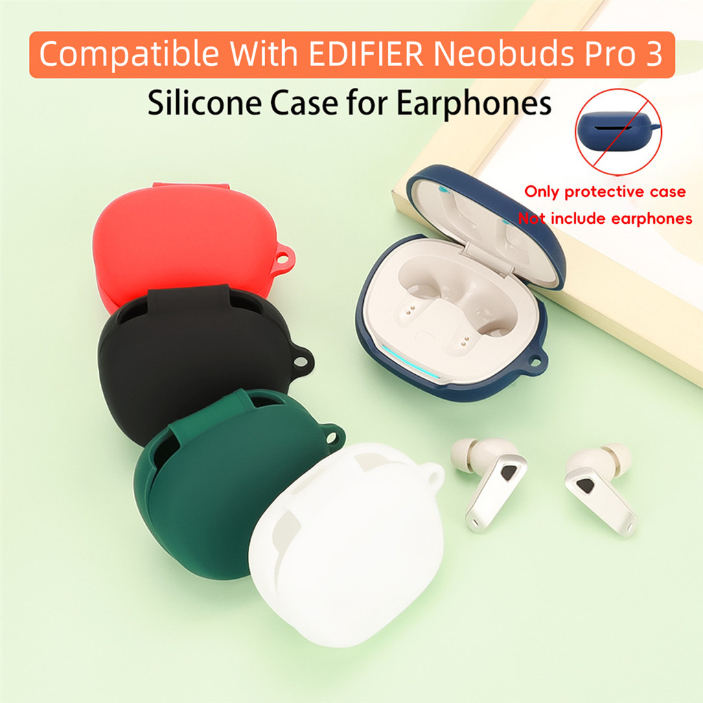 เคสหูฟังกันกระแทกสําหรับ EDIFIER Neobuds Pro 3 พร้อมพวงกุญแจฝาครอบป้องกันซิลิโคนกันฝุ่น