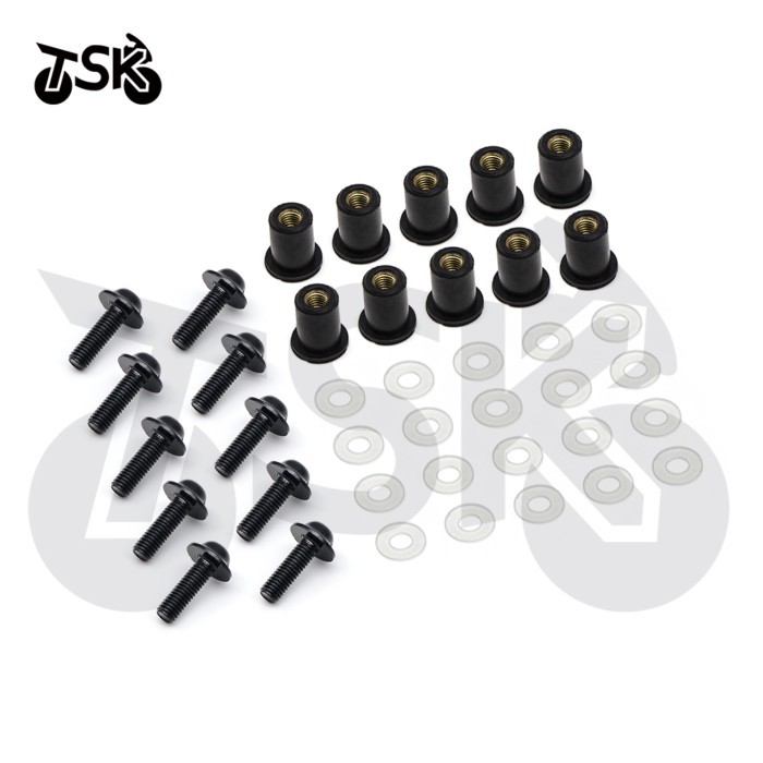 For YAMAHA YZF R1 R6 FZS 1000 YZF-R1 YZF R6 SUZUKI KAWASAKI BMW 10pcs Windshield Screw Nut Sets Win