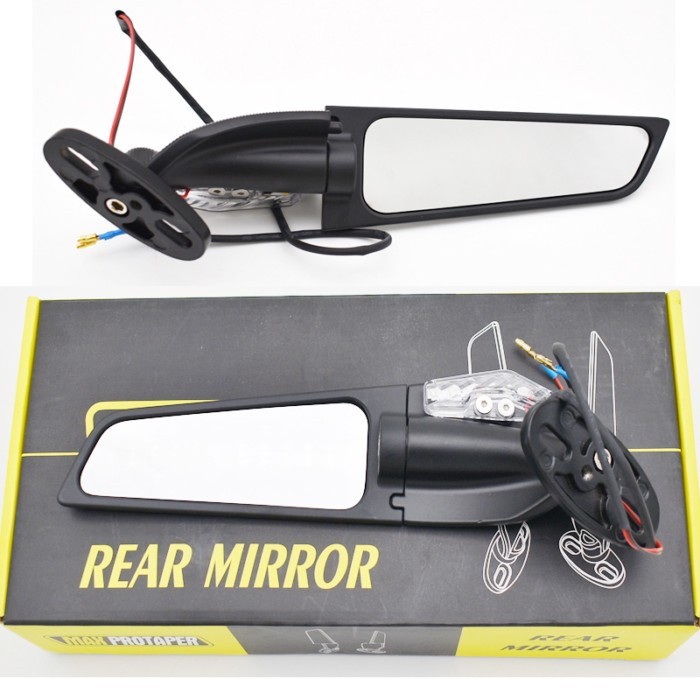 For Yamaha YZF-R3 R15 R25 Modified Motorcycle Wind Wing Adjustable Rotating Side Light Rearview Mir