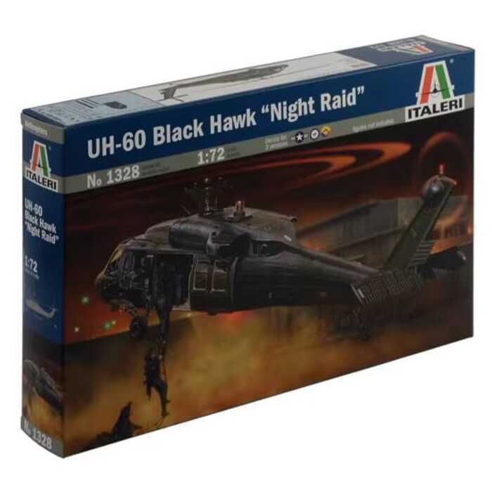 ITALERI 1328 1/72UH-60 เฮลิคอปเตอร์ติดอาวุธ Black Hawk NIGHT RAID