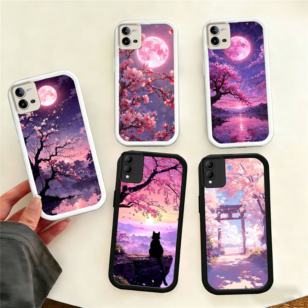 VK7 cherry blossom เคสสําหรับซิลิโคนอ่อนนุ่มกรณี VIVO V23 V25E V27E V25 V27 V20 V29 V23E Pro 5G วัสด