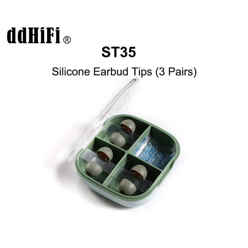 DD ddHiFi ST35 D-Tips ซิลิโคน EarTips พร้อมกล่องเก็บ 3 คู่ L/M/S Bore ขนาด 3.5 มม.สําหรับหูฟังหัวฉีด