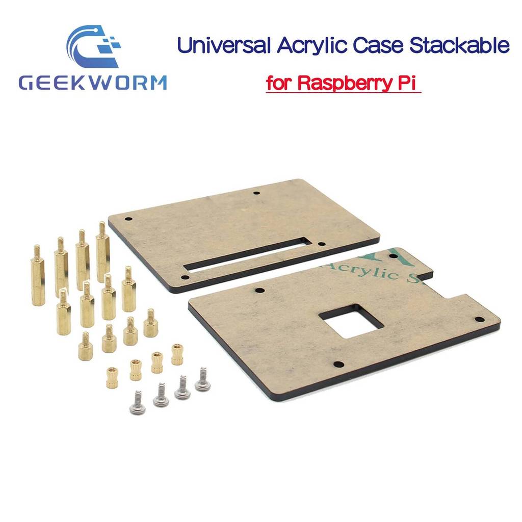 Raspberry Pi เคสอะคริลิคอเนกประสงค์วางซ้อนกันได้สําหรับ Raspberry Pi 5 / Raspberry Pi 4 รุ่น B / 3 B