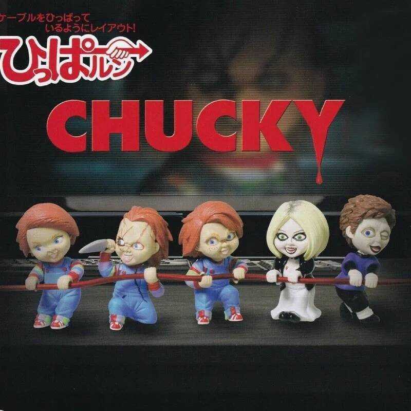 C Original Mini Chucky Anime Cartoon Horror Bride Figure Keychain Pendant Collect Movie Film Model